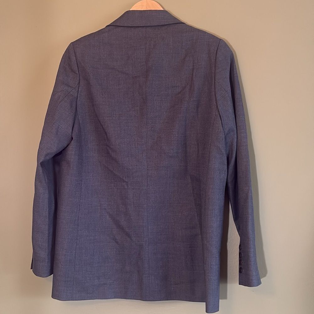 Mih Limited Collection Blazer Navy Grey 100% Wool Blazer Academia Sz L - Picture 7 of 7